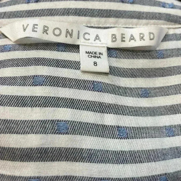 Veronica Beard Kai Dress Blue White Ruffled Size 8 - Picture 4 of 6